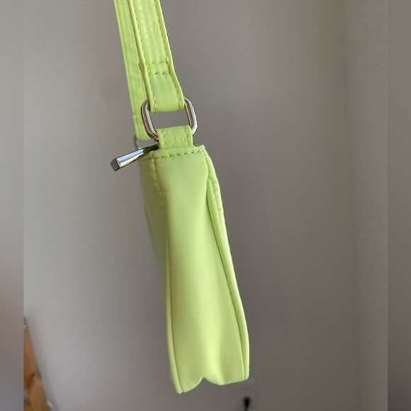 Slim 90s Minimalist Shoulder Bag Handbag Pistachio Lime Light Green - Picture 7 of 12